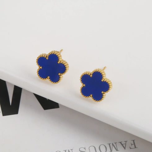 Adjustable Gold-Plated Stainless Steel Plant Flower Bracelet for Women – Trendy Clover Design with Five Leaf Petals, Waterproof & Anti-Allergic Jewelry Gift